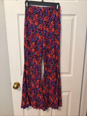 Target Orange and Purple Floral Wide-Leg Pull-On Pants